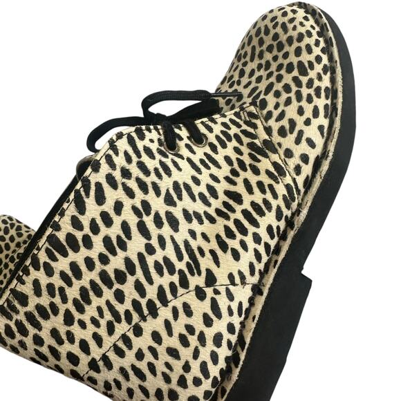 Clarks Women's Desert Boots Chukka Faux Animal Print White Black Fur Rare 9.5 M - Picture 9 of 11